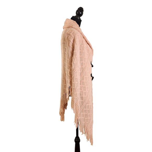 MIXIT Mommy and Me Pink Knit Poncho Set, One Size - Picture 3 of 13